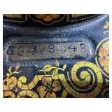 Antique Singer Treadle Sewing Machine in Ornate Oak Cabinet - untested