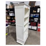 White Wooden Bookshelf with 4 Shelves and Drawer 67x26x15 in