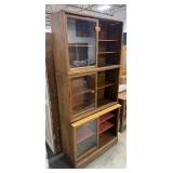 Danner Barrister Wood Bookcase with Glass Doors 78x37x14 Inches