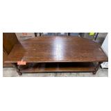 Wooden Demilune Console Table with Lower Shelf, 64 inch Wide