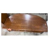 Wooden Demilune Console Table with Lower Shelf, 64 inch Wide