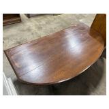 Wooden Demilune Console Table with Lower Shelf, 64 inch Wide