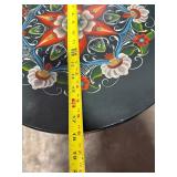 Vintage Hand-Painted Accent Table with Pedestal Base