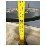 Vintage Hand-Painted Accent Table with Pedestal Base