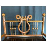 Antique Lyre-Back Three-Tier Wooden Stand with Painted Loon Tray