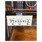 Antique Lyre-Back Three-Tier Wooden Stand with Painted Loon Tray