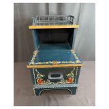 Hand-Painted Norwegian Rosemaling Step Stool with Drawer Signed Judy Dahl