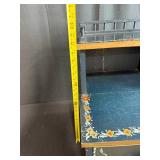 Hand-Painted Norwegian Rosemaling Step Stool with Drawer Signed Judy Dahl