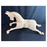 Carved Wooden Horse Sculpture Approximately 17x30 Inches