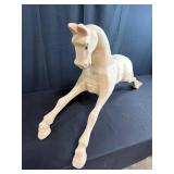 Carved Wooden Horse Sculpture Approximately 17x30 Inches