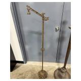 Pair of Antique Brass and Wood Floor Lamp Bases