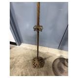 Pair of Antique Brass and Wood Floor Lamp Bases