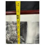 Framed Multnomah Falls Print and Two Art Prints Assortment