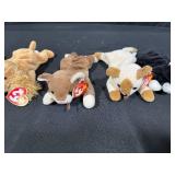 Set of 6 TY Beanie Babies Plush Animals Including Sealed Black Cat