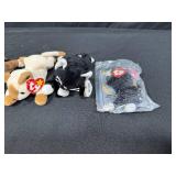 Set of 6 TY Beanie Babies Plush Animals Including Sealed Black Cat