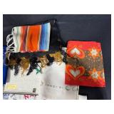 Collection of Vintage Scarves, Handkerchiefs, and Tray Cloths