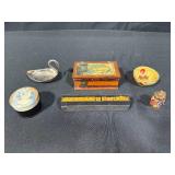 Collection of 6 Small Vintage Decorative Boxes and Trinkets