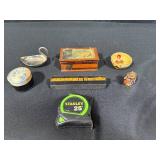 Collection of 6 Small Vintage Decorative Boxes and Trinkets
