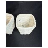 Decorative Butterfly Storage Box and Set of 5 White Woven Baskets with Small Shell Basket