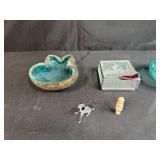 MCM Glass Art Dishes, Scented Candle, and Figurines