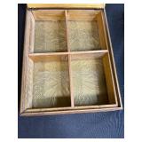 Pair of Vintage Decorative Wooden Jewelry Boxes with Classical Art Prints