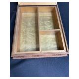 Pair of Vintage Decorative Wooden Jewelry Boxes with Classical Art Prints