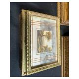 Set of 3 Vintage Decorative Trinket Boxes with Framed Art and Mirrors