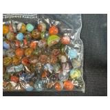 Bag of VTG Assorted Glass Marbles 1.3 lbs