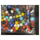 VTG Bag of 1.14 lbs of Mixed Vintage Glass Marbles