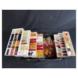 Vintage Bakelite Poker Chips and Game Pieces Collection in Organizer Case