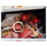 Vintage Bakelite Poker Chips and Game Pieces Collection in Organizer Case