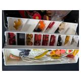 Vintage Bakelite Poker Chips and Game Pieces Collection in Organizer Case