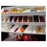 Vintage Bakelite Poker Chips and Game Pieces Collection in Organizer Case