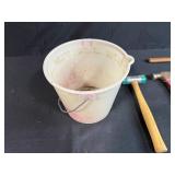 Collection of Hammers, Hand Plane, and Plastic Bucket