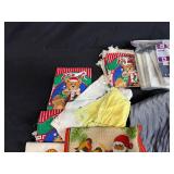 Collection of Vintage Kitchen Linens, Aprons, Holiday Towels, and Lace Trims