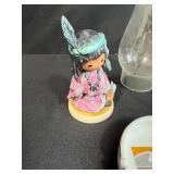 Assorted VTG Home Decor Inc Art Deco Ceramic Vase and Craft Lot with Vases, Ashtray, Figurine, and Picture Mats