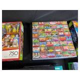 Lot of Assorted Jigsaw Puzzles Scenic and Themed 350-750 Piece