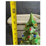 12-Inch Ceramic Lighted Christmas Tree with Multicolor Bulbs