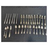 Vintage Silver Plate Flatware Set - Forks, Knives, Spoon