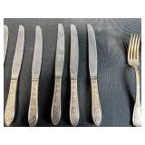 Vintage Silver Plate Flatware Set - Forks, Knives, Spoon
