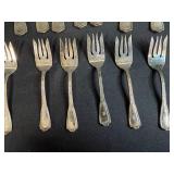 Vintage Silver Plate Flatware Set - Forks, Knives, Spoon