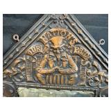 Pair of Vintage Embossed Tin Wall Mirrors with Patriotic Motifs