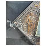 Pair of Vintage Embossed Tin Wall Mirrors with Patriotic Motifs