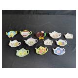 Collection of Decorative Porcelain Tea Bag Holders Assorted Designs