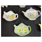 Collection of Decorative Porcelain Tea Bag Holders Assorted Designs