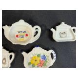 Collection of Decorative Porcelain Tea Bag Holders Assorted Designs