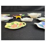 Collection of Decorative Porcelain Tea Bag Holders Assorted Designs