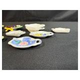 Collection of Decorative Porcelain Tea Bag Holders Assorted Designs