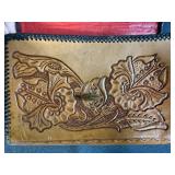 Tooled Leather Floral Handbag with Matching Coin Purse