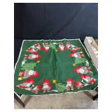 Christmas Decor Lot with Needlework, Glass Finial Topper, and Bejeweled Tree Art